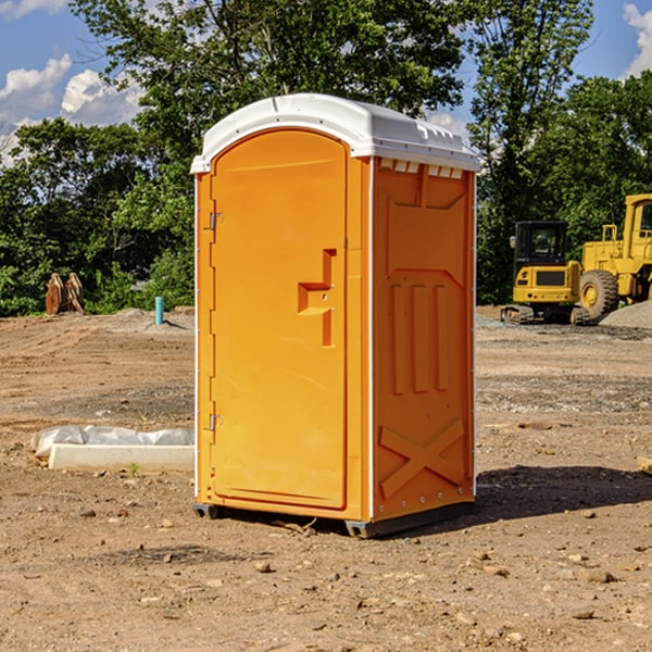 how often are the portable restrooms cleaned and serviced during a rental period in Karlsruhe North Dakota